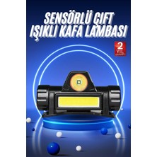Calperia Ledli Şarjlı Kafa Lambası LED Şarjlı Su Geçirmez Kafa Feneri