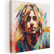 Popcasso Kurt Cobain Cam Tablosu - Cam Sanatı Duvar Dekorasyonu