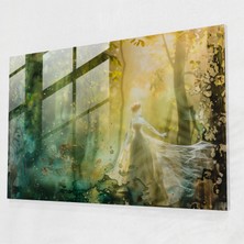 Popcasso Peri Kraliçesi Temperli Cam Tablo Pre-Raphaelite Teması Modern Sanat Tarzında