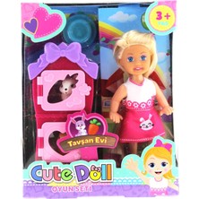 MEGA Cute Doll Mini Bebek Tavşanlı ve Iki Katlı Kulübe Oyun Seti