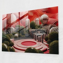 Popcasso Modern Zen Bahçesi Cam Tablo - Zen Bahçesi Cam Duvar Tablosu Modern Sanat Detayı