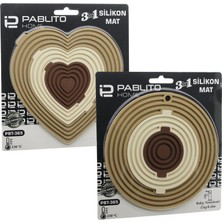 Pileli Store 3in1 Bütün - Ayrı Kullan Silikon Mat- Nihale KALPLİ=7.5-13-19CMYUVARLAK=7-12.5-20CM (K95)