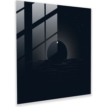 Popcasso Ölüm Yıldızı Minimalist Cam Tablo - Star Wars Temalı Cam Tablo