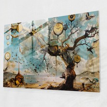 Popcasso Damlayan Saatler Temalı Temperli Cam Tablo - Salvador Dali Surealizm Görseli ile Duvar Dekorasyonu