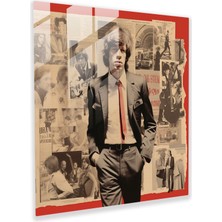 Popcasso Rolling Stones Temalı Cam Tablo - Kolaj Sanatı ile Hazırlanmış Cam Tablo Çalışması
