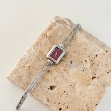 Vesce Atelier Timo Gümüş Saat Bordo