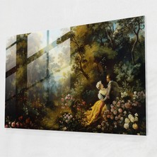 Popcasso Rokoko Tarzı Modern Sanat Cam Tablo Duvar Dekorasyonu - Dekoratif Rokoko Tarzı Resim