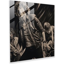 Popcasso Rolling Stones Temalı Cam Tablo - Modern Sanat