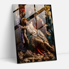 Popcasso Raffaello Sanzio'nun Isa'nın Gömülmesi Temperli Cam Tablo - Modern Sanat Teması ile Tasarlanmış