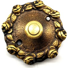 Asa Store Antika Tarz Dekoratif Pirinç Güllü Kapı Zili - 75MM, Antik
