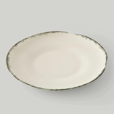 Linens Natura Porselen 28 cm Servis Tabağı Ekru-Antrasit