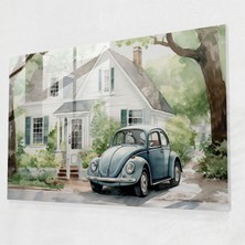 Popcasso Volkswagen Beetle Cam Tablo Modern Sanat Teması ile Eğlenceli Tasarım