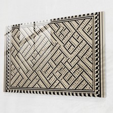 Popcasso Minimalist Cam Tablo Türk Halısı - Sade Çizgiler ve Nötr Renklerle Modern Tasarım