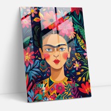 Popcasso Frida Kahlo Tarzı Cam Duvar Tablosu - Sanat Eserleri ile Ev Dekorasyonu