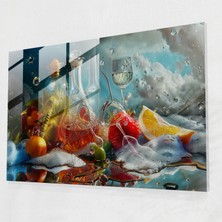 Popcasso Gerçeküstü Natürmort Temperli Cam Tablo - Dali Ilhamlı Modern Sanat