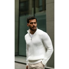 Erkek Balıkçı Zip Yaka Uzun Kollu Triko