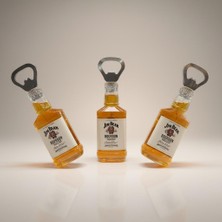 Vitrin Accessories Sarı Renkli Viski Şişeli Açacak Magnet Mutfak, Buzdolabı, Ofis ve Hediye Için Dekoratif Ürün 3 Adet