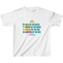Asmedo Unisex Çocuk Baskılı T-Shirt - Beyaz