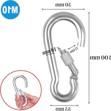 Cekar Store Karabina Kilitli 10 mm Yaylı Kanca Paslanmaz Çelik Kilit Tırmanma Olta Kamp Ekipmanları Hamak Anahtar Askı Kilidi 5 Adet