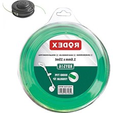 Cekar Store Rodex RDY516 Sina Motorlu Tırpan Yuvarlak Sina 1.6 mm 15 Metre Yeşil