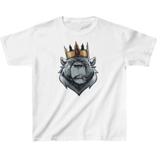 Asmedo Unisex Çocuk Baskılı T-Shirt - Beyaz