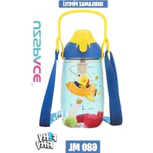 Cekar Store Pipetli 680 ml Boyun Askılı Tritan Çocuk Su Matarası -Kutulu- FFUZ2202680