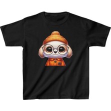 Asmedo Unisex Çocuk Baskılı T-Shirt - Siyah