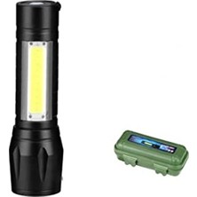 Cekar Store Taktikal LED Ni Boy El Feneri, Polis Bekçi Feneri, USB Şarjlı, Zoomlu Plastik Kutulu El Feneri          [ A++]