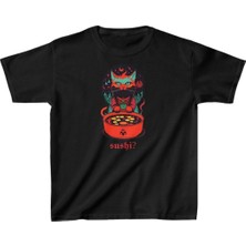 Asmedo Unisex Çocuk Baskılı T-Shirt - Siyah