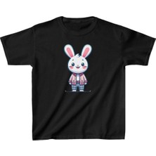Asmedo Unisex Çocuk Baskılı T-Shirt - Siyah