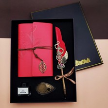 Pileli Store Defterli Divit Kalem Seti Kırmızı