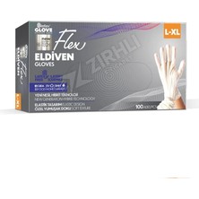 3 Adet Flex Pudrasız Eldiven L-Xl Boy 100'LÜ Krem