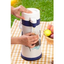 Cekar Store Porsima 161720-805 Çiçek Desenli Sıcak-Soğuk Içecekler Için Pompalı Termos 1.8lt