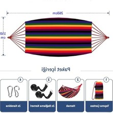 Cekar Store Çift Kişilik Xl 260X150CM Kemerli Kolay Kurulabilir Kanvas Hamak Çantalı