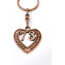 Moncuk Design Şırnak "73" Temalı Antik Bakır Renk Metal Kalp Anahtarlık - Özel Tasarım & Hediyelik