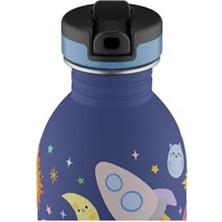 Cekar Store Kids Bottle Space Friends Pipetli Paslanmaz Çelik Çocuk Su Matarası 250 ml