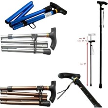 Cekar Store Alünyum Yaşlılar Için Katlanabilir Baston - Ayarlanabilir ve Hafif Baston, Otomatik Açılan Taşıma Çantalı