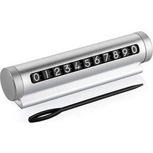 Cekar Store Livx Alüminyum Kasa Çevirmeli Araç Içi Park Telefon Numaratör Park Numarası Parkmatik Araç Torpido Üstü Parktel Telefon Yazısı Gümüş Onbnl