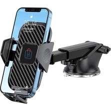 Cekar Store Hobimtek Hb-01 Otomatik Klipsli Araba Telefon Tutucu Ayarlanabilir Cam ve Torpido Için Yüksek Kalite Tutucu