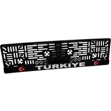 Cekar Store Türkiye Yazılı Plaka Altı Takmatik Kapaklı Siyah Plakalık