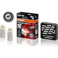 Cekar Store Osram T10 W5W LED Night Breaker Plaka Park Içmekan Ampulü, 12V 1W, 2'li Paket, Universal Polarite, 4 Yıl Garanti