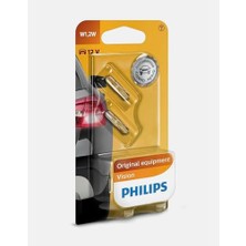 Cekar Store Philips Vision T5 W1,2W 12V Orijinal Otomotiv Ampulü, 2'li Paket