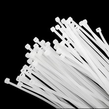 Cekar Store 100 Adet Cırt Kelepçe 4,8X500 mm Plastik Beyaz Renk Zip Kablo Bağı Çok Amaçlı Bağlama