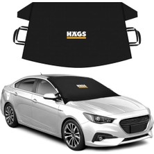 Cekar Store Haegs Buz ve Kar Önleyici Araç Ön Cam Örtüsü Brandası | Ağır Hizmet Tipi 600D Oxford Kumaş | Arabalar, Suv`lar, Kamyonetler Için Oto Ön Cam Koruyucu Güneşlik | Don Örtüsü (178X106CM) L - Siyah
