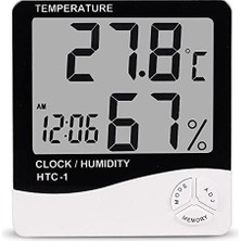 Cekar Store Orret Home Htc-1 Dijital Termometre,masa Saati ve Nem Ölçme Özellikli Dijital Termometre