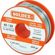 Çerçici Soldex 40-60 Lehim Teli 200 gr 1.2 mm - Sn:40 / Pb:60