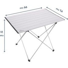 Cekar Store Alünyum Katlanabilir Kamp ve Piknik Maı, 47X66X51 Cm, 1840 Gr, 18  Taşıma Kapasiteli, Omuz Askılı Taşıma Çantalı, Su Geçirmez Üst Yüzey, Hafif ve Dayanıklı, Türkiye Menşeili (Gri)