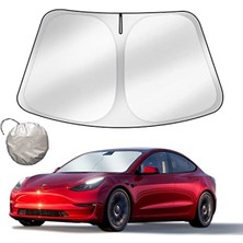 Cekar Store Tesla Model 3 / Y Için Katlanabilir Güneş Koruması (2026 Yükseltme) – Ön Cam, Çift Katmanlı, Işık Geçirmez Kumaş, Saklama Çantası ile – Tesla Model 3 Model Y 2019-2026 Için Aksesuar