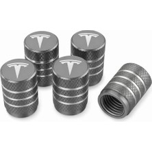 Cekar Store Tesla Model Y Juniper Uyumlu Alüminyum Sibop Kapak Seti (Gri Renk 4 Adet)