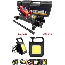 Cekar Store 2,5 Tona Kadar Arabalı Tekerlekli Hidrolik Kriko Çelik Malzeme Reflektör Hediyeli Plastik Çantalı..